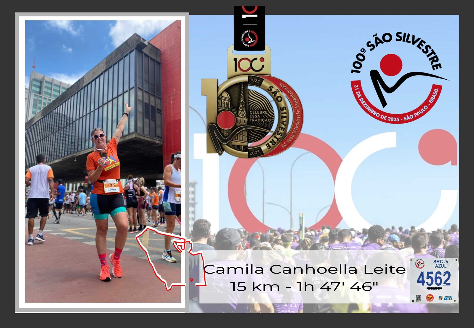 Quadro de Medalha 100a SÃO SILVESTRE - Imagem 2