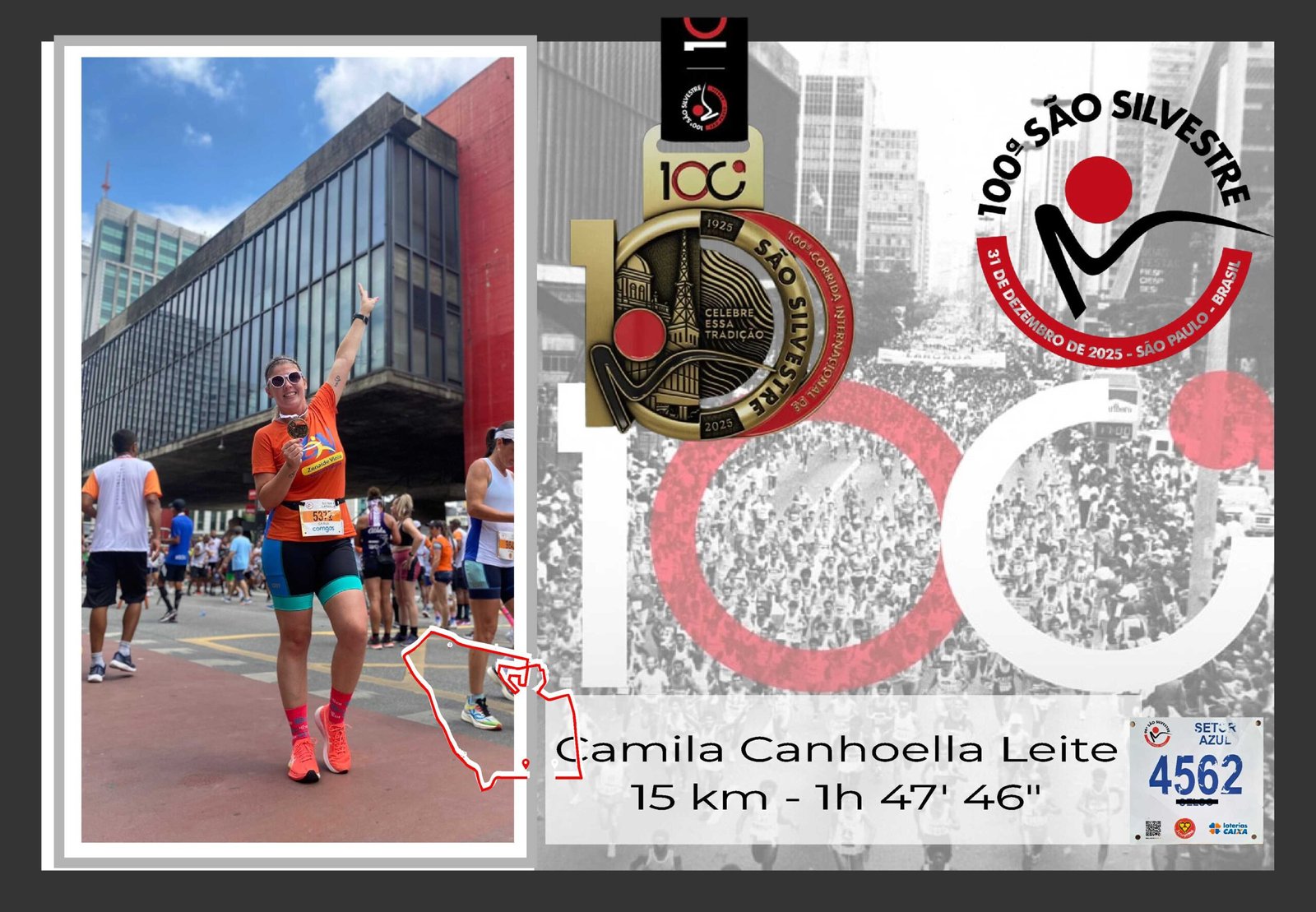 Quadro de Medalha 100a SÃO SILVESTRE